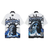 Men's youth t-shirt with rhinestone print, 100% cotton, american retro style