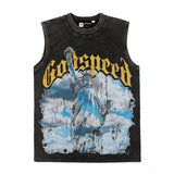 Hip hop tank top - american streetwear hip hop statue of liberty print tank vest summer sleeveless t-shirt
