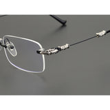 CHH Chrome Hearts Glasses Japanese Sven Versatile Handmade Frameless Retro Pure Titanium Square Glasses Frame