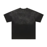 Valley retro cotton t-shirt - washed, distressed, hip-hop print