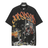 Godspeed men's short-sleeve t-shirt - washed print, hotfix rhinestone detail, streetwear style