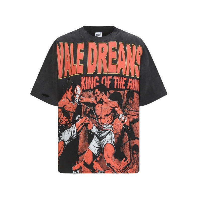 Valley t-shirt men's direct spray hip hop printing g pure cotton style