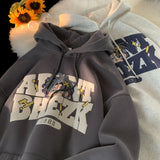 Men Hoodie Hooded Sweater Men's Spring Retro Hiphop Printed Loose