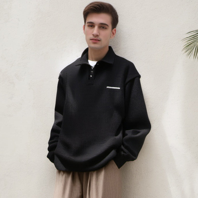 Unisex Polo Shirt Spring Men's and Women's Loose Top