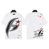 Men's t-shirt short sleeve hot diamond printing g pure cotton hip hop street printing
