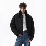 Unisex Down Jacket Men's Winter Fur Collar Vintage Padded Jacket