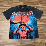 Godspeed men's short-sleeve t-shirt - washed print, hotfix rhinestone detail, streetwear style