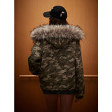 Unisex Down Jacket Men's Winter Camouflage Fur Collar Padded Jacket