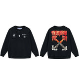 Off OW White Sweatshirt Red dissolved water droplets