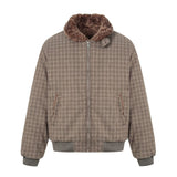 Unisex Down Jacket Winter Fleece Collar Padded Jacket Vintage Old Money Style