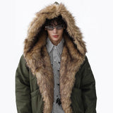 Unisex Down Jacket Winter Plush Collar
