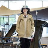 Unisex Sweatshirt Fall Color-Blocking Contrast Color Shell Jacket