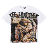 Life hustlers american hot diamond direct injection hip hop printing pure cotton t-shirt g