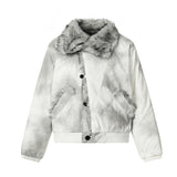 Unisex Down Jacket Men's Winter Vintage Fur Collar Jacket