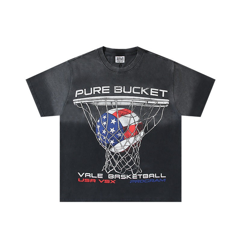 Valley men's t-shirt - short sleeve, washed print, 100% cotton streetwear