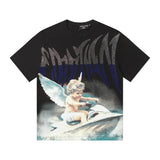 Mixed emotion t-shirt men's rhinestone printing g pure cotton printing