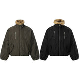 Unisex down jacket men's winter retro fur collar