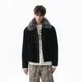 Unisex Down Jacket Men's Winter Warm Fur Collar Jacket