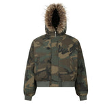Unisex Down Jacket Men's Winter Camouflage Fur Collar Padded Jacket
