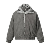 Unisex Down Jacket Winter Men's Fleece Collar Warm Padded Jacket