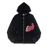 Hip-hop hoodie american high street street embroidered letter hot diamond cardigan terry hooded sweatshirt hoodie outwear