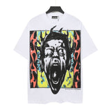 Men's t-shirt, hip-hop print, 100% cotton, printed, washed