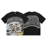 Mixed emotion men's t-shirt - short sleeve, rhinestone print, 100% cotton