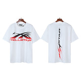 Men's short-sleeve t-shirt - washed print with hotfix rhinestones - premium cotton - high quality