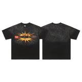 Valley retro cotton t-shirt - washed, distressed, hip-hop print