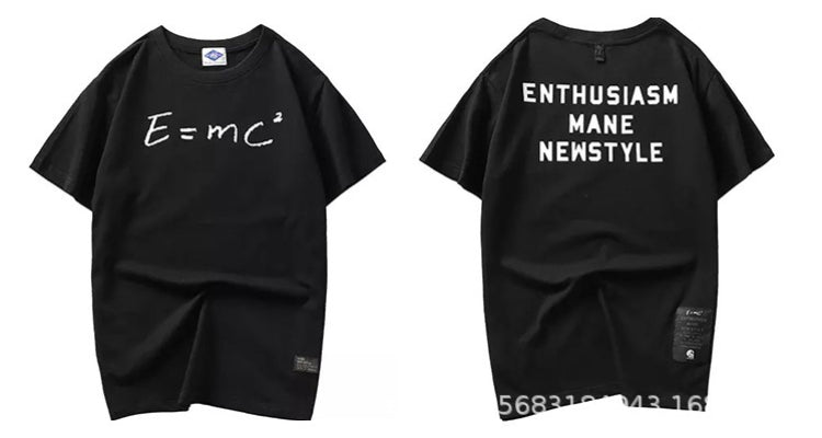 Madness I Miss U Tee Hong Kong Style Fashion Brand Short Sleeve T-shirt Men's Loose round Neck Half Sleeve T-shirt