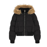 Unisex Down Jacket Winter Fur Collar Short Hooded Bakery