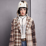 Unisex Jacket Autumn Assembly Plaid Blazer
