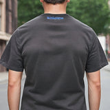 Men T Shirts Washed Letters Flocking