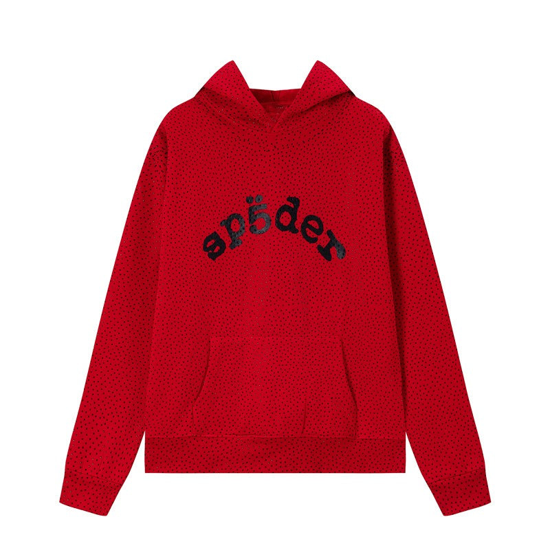 Hip-hop hoodie american style hoodie full of hot diamond fleece-linedloosecasual hooded sweatshirtoutweartrendy clothing