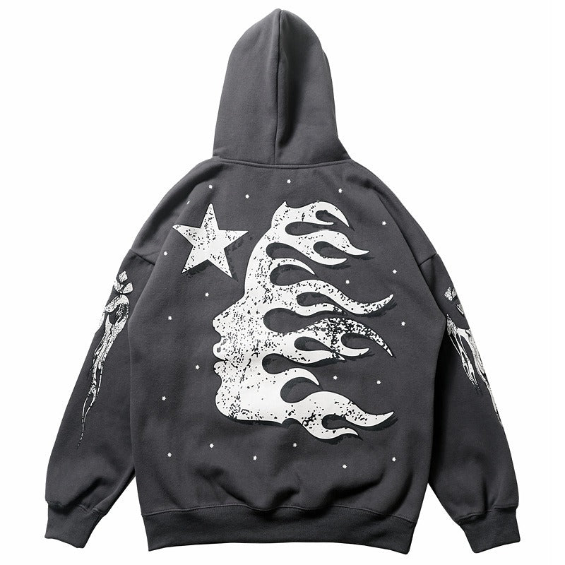 Hip-hop hoodie american hip-hop kanye trendy hoodie high street fashion printingfleece-lined hooded sweatshirtoutwearhoodie trendy