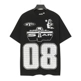 Men's t-shirt, hip-hop print, 100% cotton, printed, washed