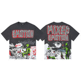 Mixed emotion t-shirt men's rhinestone printing g pure cotton printing