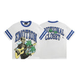 Mixed emotion men's t-shirt - short sleeve, rhinestone print, 100% cotton