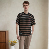 Men T Shirts Vintage Stripe Short Sleeve T-shirt
