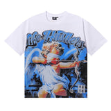 Life hustlers hot diamond direct injection retro printing pure cotton t-shirt g