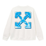 Off OW White Sweatshirt Blue 3D Cube