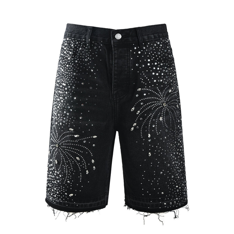 Purple Brand Denim Shorts rhinestone