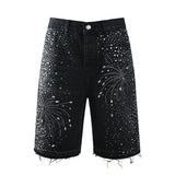 Purple Brand Denim Shorts rhinestone