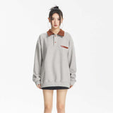 Unisex Sweatshirt Fall Lapels Pullover Sweater