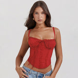 Women's top: amazon cross-border summer lace patchwork tie-up sexy european and american style top, hot girl camisole tank top for women