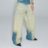 Unisex Pants Autumn Washed Worn Jeans
