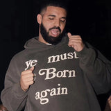 Hip-hop hoodie american kanye letter foam loose high street pullover hoodie hooded sweatshirt outwear