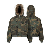 Unisex Down Jacket Men's Winter Camouflage Fur Collar Padded Jacket
