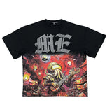 Mixed Emotion T-Shirt Alien Print Diamond Casual Loose Short Sleeve T-Shirt