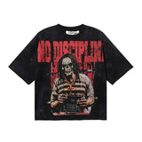Bkys american hot diamond washed pure cotton t-shirt g direct injection printing